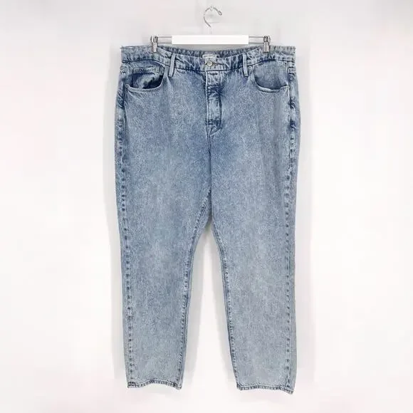GOOD AMERICAN Good Boy Jeans Women’s Size 18 Light Blue Wash Blue643 - Picture 2 of 5